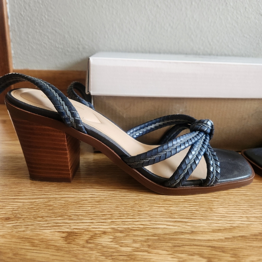 NWT Giani Bernini Navy Blue Woven Strap Sandals - Picture 9 of 13